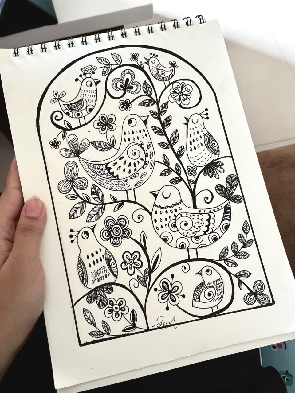 Detailed Black Ink Doodle & Linework Artwork — original black archival ink on acid-free paper by artist Vedangi Trivedi on Vedart