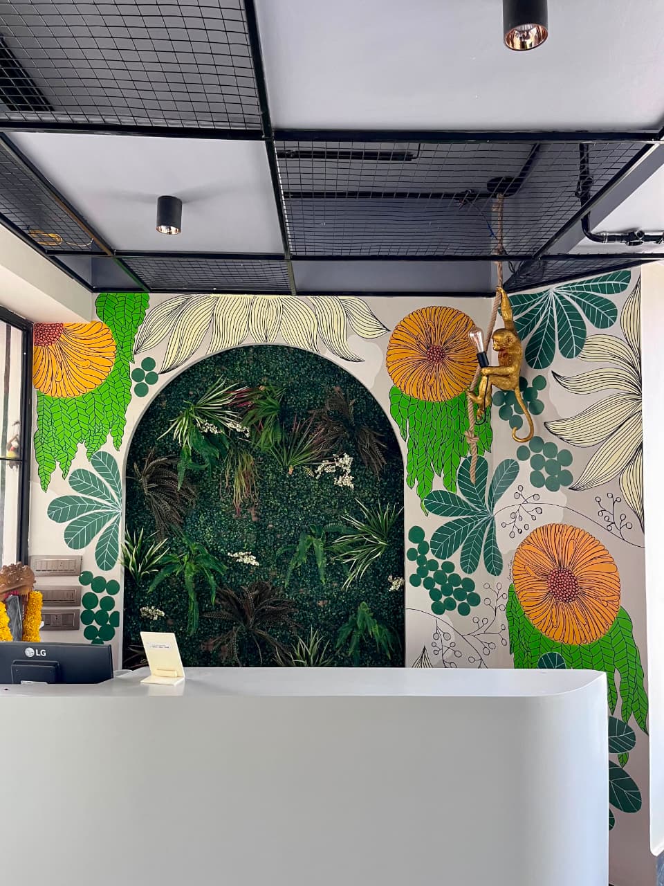 Tropical Reception Jungle Botanical Mural — architectural wall art mural by Vedangi Trivedi on Vedart